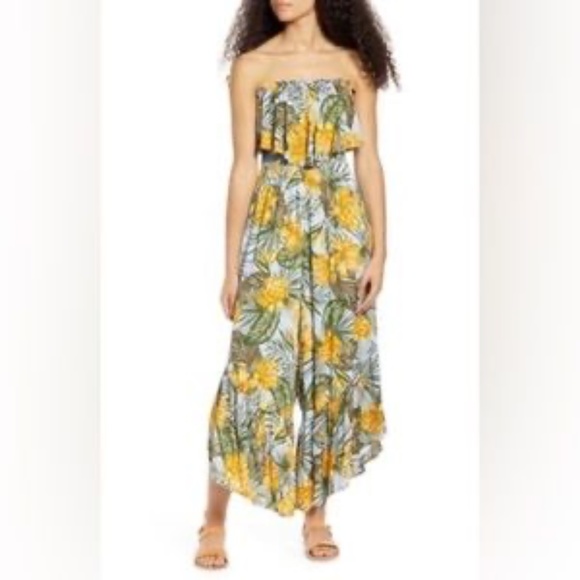 Hawaiian Print Strapless Romper by All In Favor - Picture 1 of 8